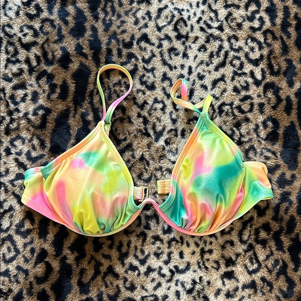 Large Multicolor Bikini Top Underwire Cup